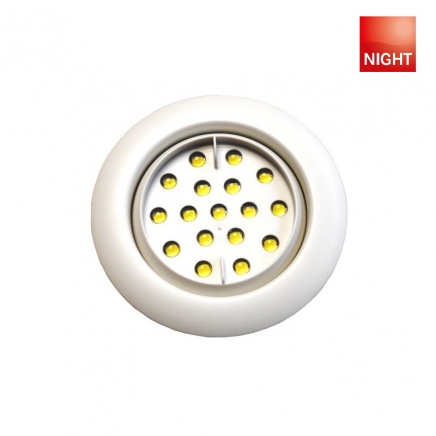 LED bodové světlo F-15 bílé 2W 12-24V/DC 4000K s nočním přisvícením