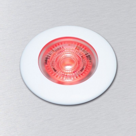 LED zástavbové světlo F-19 mini 3W 10-30V/DC ČERVENÁ LED, rámeček bílý