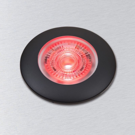 LED zástavbové světlo F-19 mini 3W 10-30V/DC ČERVENÁ LED, rámeček černý
