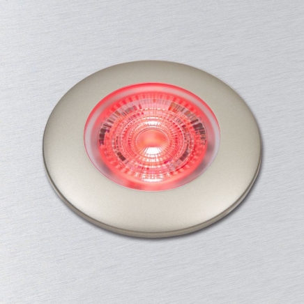 LED zástavbové světlo F-19 mini 3W 10-30V/DC ČERVENÁ LED, rámeček nikl