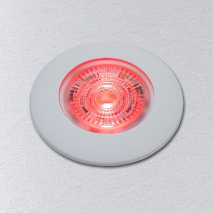 LED zástavbové světlo F-19 mini 3W 10-30V/DC ČERVENÁ LED, rámeček šedý