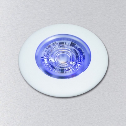 LED zástavbové světlo F-19 mini 3W 10-30V/DC MODRÁ LED, rámeček bílý