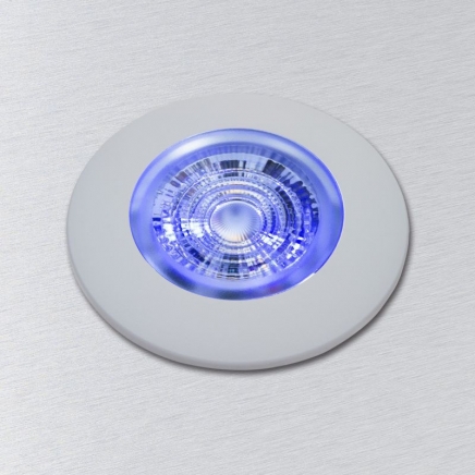 LED zástavbové světlo F-19 mini 3W 10-30V/DC MODRÁ LED, rámeček šedý