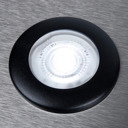 Vodotěsné zástavbové světlo F-190 12V/DC, studená bílá LED, IP67, rámeček černý
