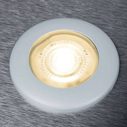 Vodotěsné zástavbové světlo F-190 24V/DC, teplá bílá LED, IP67, rámeček šedý