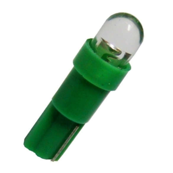 LED žárovka 12V patice T5 1 LED zelená