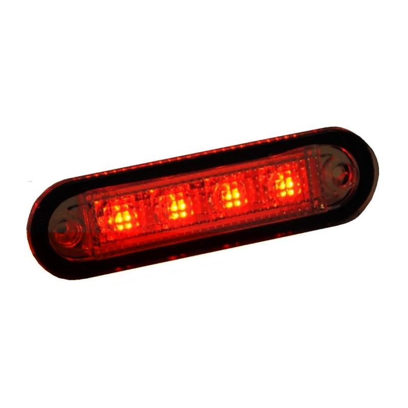 LED poziční světlo - 4 SMD LED 12-24V/DC červená