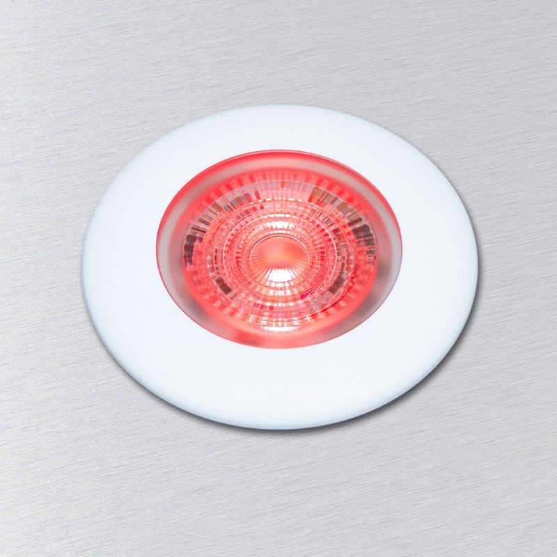 LED zástavbové světlo F-19 mini 3W 10-30V/DC ČERVENÁ LED, rámeček bílý