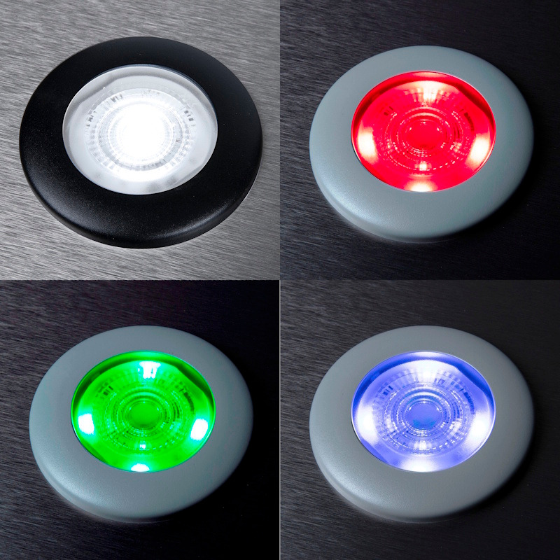 Vodotěsné zástavbové světlo F-190 24V/DC, studená bílá / RGB, IP67, rámeček černý